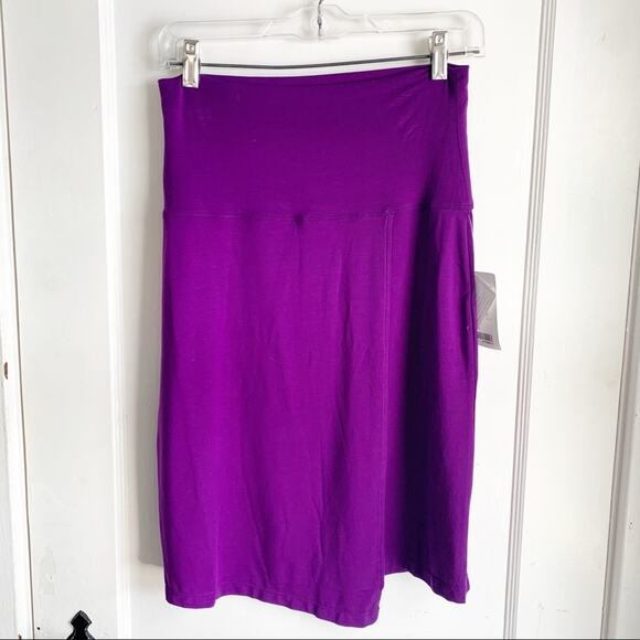 Athleta Seaside Fold Faux Wrap Tencel Skirt Athleisure Purple NWT XS Active - Picture 1 of 9